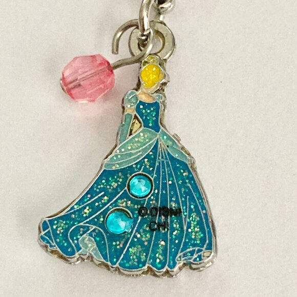 Vintage Disney Cinderella Clip On Charm Princess Zipper Pull Purse Signed Bead - Picture 6 of 10